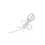 Diamond Pearl Brooch in 18k White Gold