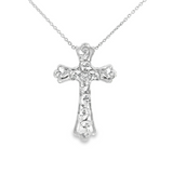 Cross Diamond Pendent in 18k White Gold