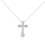 Cross Diamond Pendent in 18k White Gold