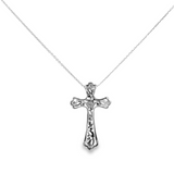 Cross Diamond Pendent in 18k White Gold