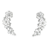 Flower Earring in 18k White Gold