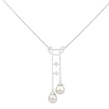 Diamond Pearl Pendant in 18k White Gold