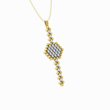 Serafino Consoli 'Cross' Multi-Sized 3-Row 18k Yellow Gold - White Diamond Pendant
