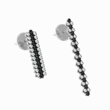 Serafino Consoli Multi-Sized 3-Row 18k White & Black Gold - White & Black Diamond Earrings