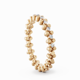 Serafino Consoli Multi-Sized 3-Row 18k Rose Gold Diamond Ring