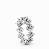 Serafino Consoli 'Flower' Multi-Sized 3-Row 18k White Gold Diamond Ring