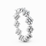 Serafino Consoli 'Flower' Multi-Sized 3-Row 18k White Gold Diamond Ring