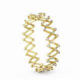Serafino Consoli 1492 Full-4-Point 18k Yellow Gold - White Diamond Ring Bracelet
