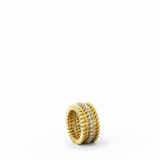 Serafino Consoli Multi-Sized 5-Row 18k Yellow Gold - White Diamond Ring Bracelet