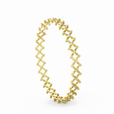 Serafino Consoli Multi-Sized 5-Row 18k Yellow Gold - White Diamond Ring Bracelet