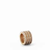 Serafino Consoli Alternato 7-Row, Full 2-Point 18k Rose Gold - White Diamond Ring Bracelet