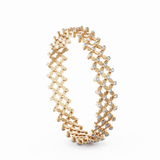 Serafino Consoli Alternato 7-Row, Full 2-Point 18k Rose Gold - White Diamond Ring Bracelet
