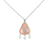 Pink Shell Pendent in 18k White Gold