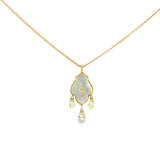 White Shell Pendent in 18k Yellow Gold