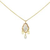 White Shell Pendent in 18k Yellow Gold