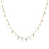 Diamond and Sapphire Necklace in 18k Yellow Gold