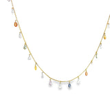 Diamond and Sapphire Necklace in 18k Yellow Gold