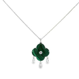 Malachite Pendent in 18k White Gold