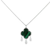 Malachite Pendent in 18k White Gold