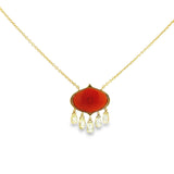 Yellow Diamond Agate Pendent in 18k Gold