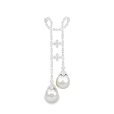 Diamond Pearl Pendant in 18k White Gold