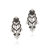 Black Diamond Chandelier Earrings in 18k Black Gold