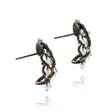 Black Diamond Chandelier Earrings in 18k Black Gold