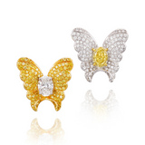 Butterfly Earrings in 18k Yellow Gold and White Gold