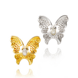 Butterfly Earrings in 18k Yellow Gold and White Gold