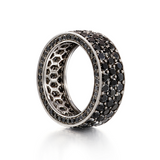 Pavé Black Diamond Ring in 18k Black Gold